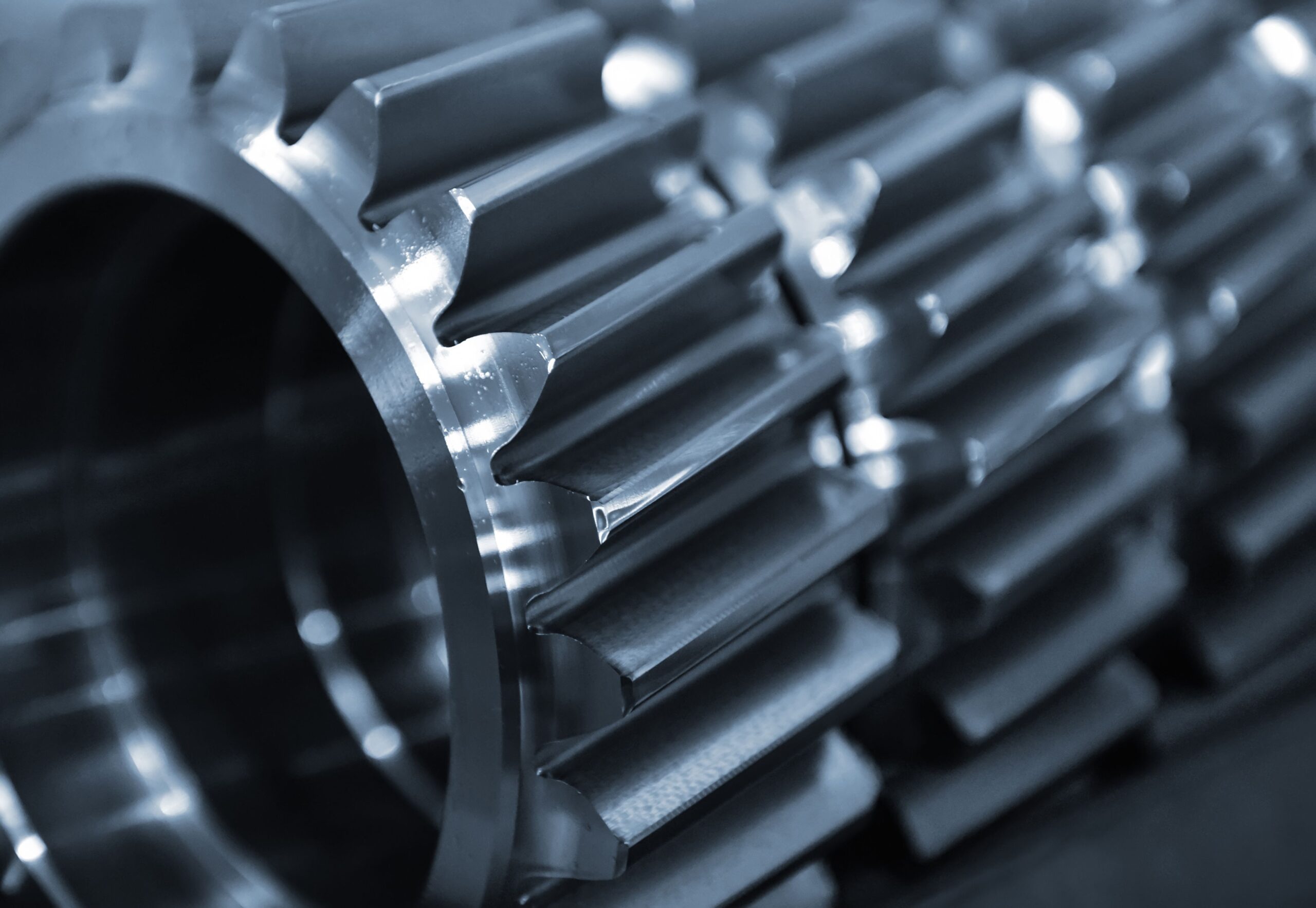 Close-up of grinder rollers or gears