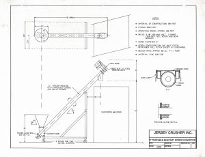 Portable sanitary screw conveyor drawing